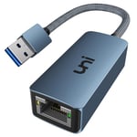 uni USB Ethernet Adapter Driver Free 1Gbps, Aluminum USB 3.0 to RJ45 Gigabit LAN Wire Network Adapter, Compatible with MacBook Pro 2022 Surface Pro Windows 11 XP Vista Mac Linux -Midnight Blue