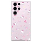 Coque Compatible avec Samsung Galaxy S23 Ultra - Hello Kitty Patron Flower