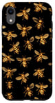 Coque pour iPhone XR Coque de téléphone tendance motif abeille fond noir