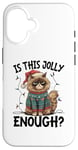 Coque pour iPhone 16 Is This Jolly Enough Grumpy Santa Cat Pun Pun Noël