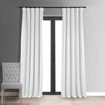 HPD Half Price Drapes Signature VPCH-202102-96 Rideaux occultants en Velours pour Chambre à Coucher 127 x 243 cm (1 Panneau), Blanc Primaire