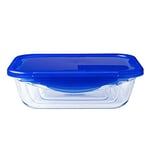 Pyrex - Cook & go - Boîte Rectangulaire en Verre avec Couvercle Hermétique et Étanche Ø 30 cm - - Cuisinez au four, Conservez et Emportez