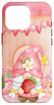 Coque pour iPhone 16 Pro Gnome aux fraises, panier de fruits, champignons et fleurs