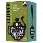 Clipper Organic Decaf Green Tea Bags | Box of 40 Decaffeinated Green Tea Bags | for Home & Office | Pure, Eco-Conscious, Fair Trade Tea | Natural, Unbleached, Plant-Based & Biodegradable (Pack of 2)