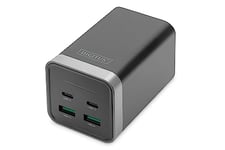 DIGITUS Universal GaN Chargers 150 W - 2 Port USB-C - 2 Port USB-A - Chargeurs Rapides Power Delivery 3.0 (PD 3.0) - pour iPhone, iPad, Samsung Galaxy, Pixel, Xiaomi, Motorola, Huawei & Laptops