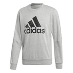 Adidas Men Must Haves Badge of Sport Crew French Terry Sweatshirt - Medium Grey Heather/Black, X-Large