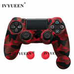 Camo Rouge - Capuchons De Protection Antidérapants En Silicone Pour Manette Sony Dualshock 4, Ps4 Pro Slim, Capuchons De Poignée Analogiques