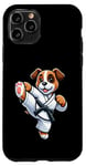 Coque pour iPhone 11 Pro Dessin animé Boxer Chien Arts Martiaux Kick