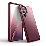 WeLoveCase for Samsung Galaxy S22 Ultra 5G Case, Cover 3 in 1 Full Body Heavy Duty Protection Hybrid Shockproof TPU Bumper Three Layer Protective Case for Samsung Galaxy S22 Ultra 6.8 Inch Burgundy