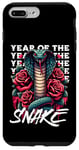 Coque pour iPhone 7 Plus/8 Plus Célébrez le Nouvel An chinois du serpent 2025 Cobra & Roses