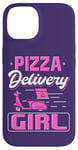 Coque pour iPhone 14 Pizza Delivery Girl Citation Amateur de pizza Italien Fast Food