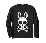 Funny Bunny Skull Crossbones Egg Hunt Easter Day Long Sleeve T-Shirt