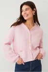 Ellos Collection - Cardigan med guldknappar - Rosa