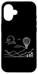 Coque pour iPhone 16 Ballon à air One Line Art Dessin