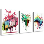 3Pcs Gamer Posters Jeu Vidéo Déco, Affiche de Jeu avec Cadre, Decoration Murale Chambre Gaming, Art Toile Peinture Photo pour Garçons Chambre, dortoir (30 x 40 cm) (Jeux)