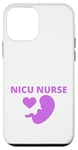 Coque pour iPhone 12 mini Purple Heart Baby NICU Nurse ICU Fœtus néonatal