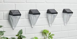 Powertek Solar Diamond Wall Lights - Pack of 4