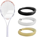 Babolat, Raquette de Tennis, Evo Strike Strung, Idéale pour Progresser, Puissance et Confort, Taille Grip 1, Blanc/Rouge/Gris