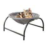 JUNSPOW Panier Chat Confortable - Hamac Chat Lavable Coussin Chat Anti Stress Couchage Mobilier Fenetre Lits Pouf Paniers Radiateur Apaisant Animaux Lit pour Chats et Petit Chien 42x45x23cm Gris