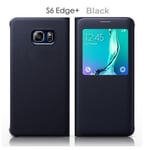 Flip Cover Galaxy S6 Edge Plus ID Caller Black