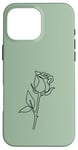 Coque pour iPhone 16 Pro Max Rose noire abstraite dessin minimaliste Line Art