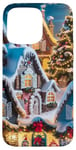 Coque pour iPhone 15 Pro Max Village Enneigé Hiver Neige Noël Modèle Flocons De Neige