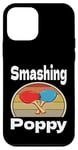 Coque pour iPhone 12 mini Funny Smashing Poppy Ping Pong Lover Game Winner Retro Humour