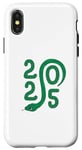 Coque pour iPhone X/XS Bonne année chinoise - Symbole serpent vert Nouvel An 2025