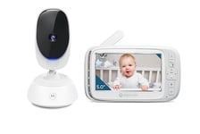 Motorola Nursery VM75 Video Baby Monitor 5.0" color display- Two-Way Talk - Infrared night vision-Zoom, remote PAN - No Wifi - long range-Secured Transmission-Temperature Sensor - Soothing Sounds