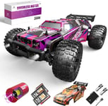 High-Speed 1:10 Brushless RC Car 37 MPH, Off-Road Monster Truck, 2 Batteries, LE