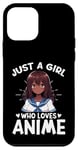 Coque pour iPhone 12 mini Just a Girl Who Loves Anime Merch Afro-Américain Afro