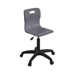 Titan Swivel Senior Chair with Plastic Base and Castors Size 5-6 Charcoal/Black