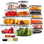 YASHE 38PCS Plastic Food Storage Containers, Airtight Food Containers with Lids, Pantry & Kitchen Organization BPA Free &100% Leakproof, Microwave & Freezer and Dishwasher Safe