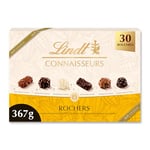 Lindt - Boîte CONNAISSEURS Rochers - Assortiment de Chocolats au Lait, Noirs et Blancs - Idéal pour Noël, 367g