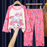 4-12 År Flickor Sanrio Tryckt Pyjamas Set Långärmad Toppar Byxor Nattkläder Loungewear Presenter Melody Melody 9-12 Years