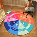 Tapis de sol Tapis rond Tapis d'intérieur, imprimé de bande dessinée Tapis de jeu pour enfants Tapis de jeu Paillasson antidérapant Sol Chambre à coucher Tapis de jeu Tapis de trappeur de saleté