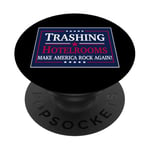 Des chambres d'hôtel amusantes et saccadées font de l'America Rock Music Band un graphique PopSockets PopGrip Adhésif