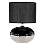 Honey 2 Tone Black Silver Ceramic Table Lamp Black Shade Desk Living Room