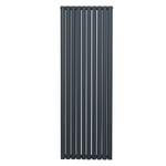 Radiateur à Colonne Ovale 1800mm x 600mm, Chauffage Moderne Vertical à Tube Ovale en Acier au Carbone Gris Anthracite Mat, Cuisine Salon Salle de Bain [Brosse, Attaches Murales & Supports INCLUS]