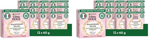 Garnier Ultra Doux Shampooing solide Hydratant délicatesse 60g (Lot de 2)