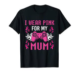 I Wear Pink For My Mum Breast Cancer Gaming Kids Boys Youth T-Shirt