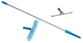 Kit d'essuie-Glace Professionnel 25 cm + Toison Lave-Glace 25 cm + Tige télescopique Aluminium 125 x 2 cm