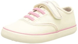 Geox Fille J Gisli Girl A Sneakers, White/Pink, 34 EU