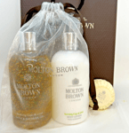 MOLTON BROWN Caju & Lime Bath Shower Gel & Body Lotion 300ml + Soap Gift Bag Set