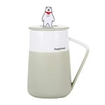 Unique Mug Creative Cupsnew Cartoon Polar Bear Ceramic Mug, Office Mugs with Lid Spoon Student Cute Bone China Milk Cup Home Office Drinkware 420Ml,04