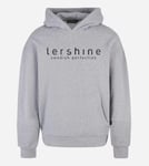 Hoodie grå med svart text - XXL tershine