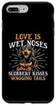 Coque pour iPhone 7 Plus/8 Plus Teckel blaireau wiener saucisse chien Love is wet nezes