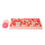 (Pink) Wireless Keyboard And Mouse Combo 2.4G 86 Keys Colorful Cute