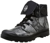 Palladium Baggy Python Leather F, Boots Femme - Argent (315 Black), 38 EU