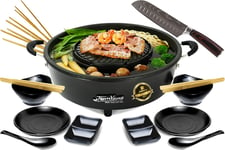 Hot Pot Premium - Y Compris L¿Ensemble D'Accessoires Premium Pour 2 Personnes Et Couteau Santoku. Le Revêtement Suisse Et Plus De 100 Vidéos De Recettes. Le Electric Thai Bbq Multi[SON1160175]